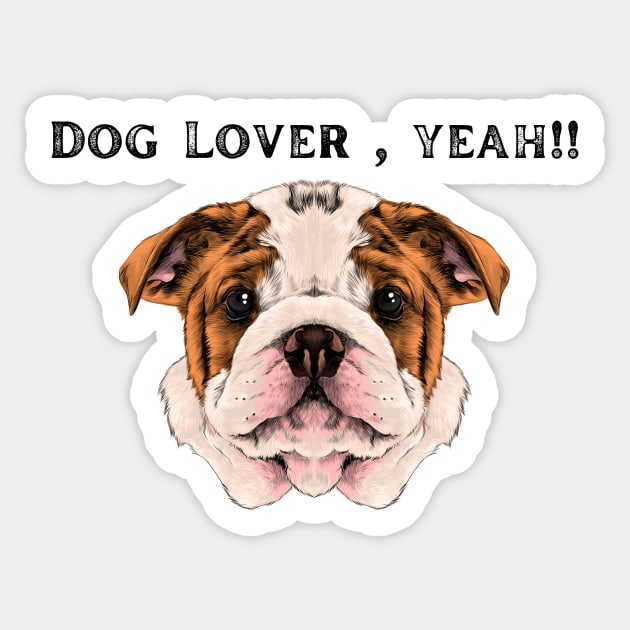 American bulldog puppy Sticker by Bloomingcrafts